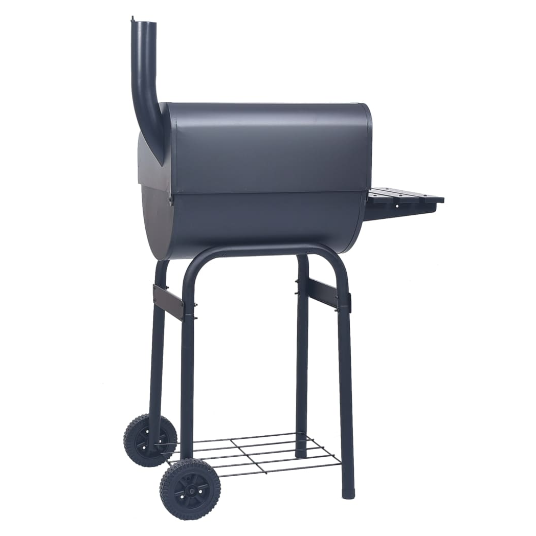 vidaXL Charcoal BBQ Grill Smoker with Bottom Shelf Black