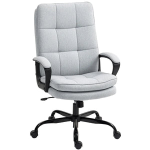 HOMCOM Fabric Office Chair, Computer Desk Chair for Home, Light Grey - Bert Joseph 