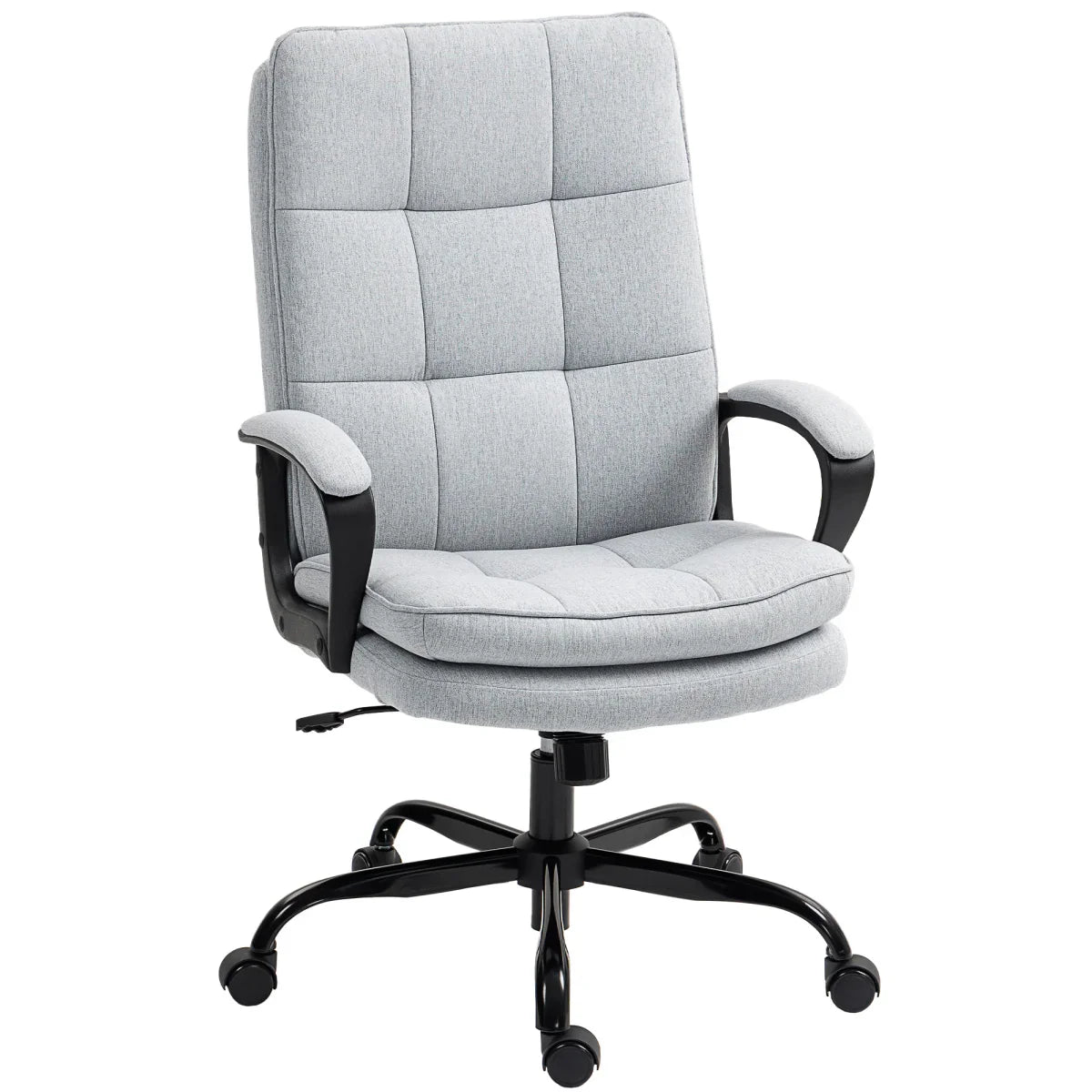 HOMCOM Fabric Office Chair, Computer Desk Chair for Home, Light Grey - Bert Joseph 