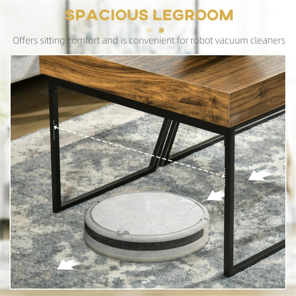 Set of 2 Industrial-Style Coffee Tables