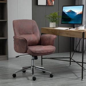 Microfibre Office Chair Desk Chair with Swivel Wheels Tilt Function, Red - Bert Joseph 