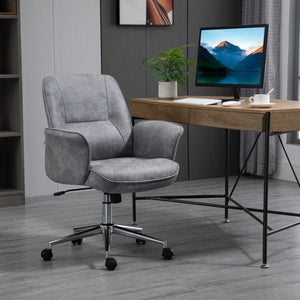 Swivel Computer Office Chair Mid Back Desk Chair for Home, Light Grey - Bert Joseph 