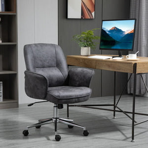 Swivel Computer Office Chair Mid Back Desk Chair for Home, Deep Grey - Bert Joseph 