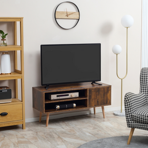 HOMCOM TV Unit Cabinet for TVs up to 55Inches with Cupboard Shelves, Brown