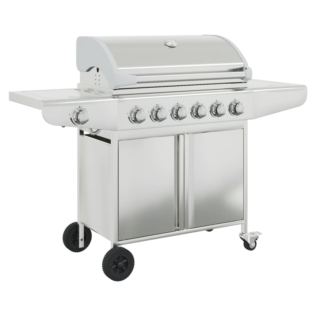 vidaXL Gas BBQ Grill with 7 Burners Silver Stainless Steel