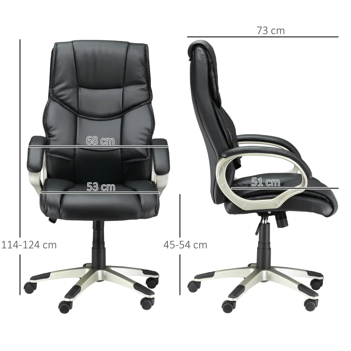 Executive Computer Office Desk Chair PU Leather Swivel Chairs High Back - Bert Joseph 