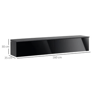 Floating TV Unit Stand, Wall Mount Media Console with Storage Cupboards - Bert Joseph 