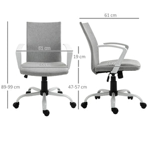 Office Chair Linen Swivel Computer Desk Chair Home Study Task Chair, Light Grey - Bert Joseph 