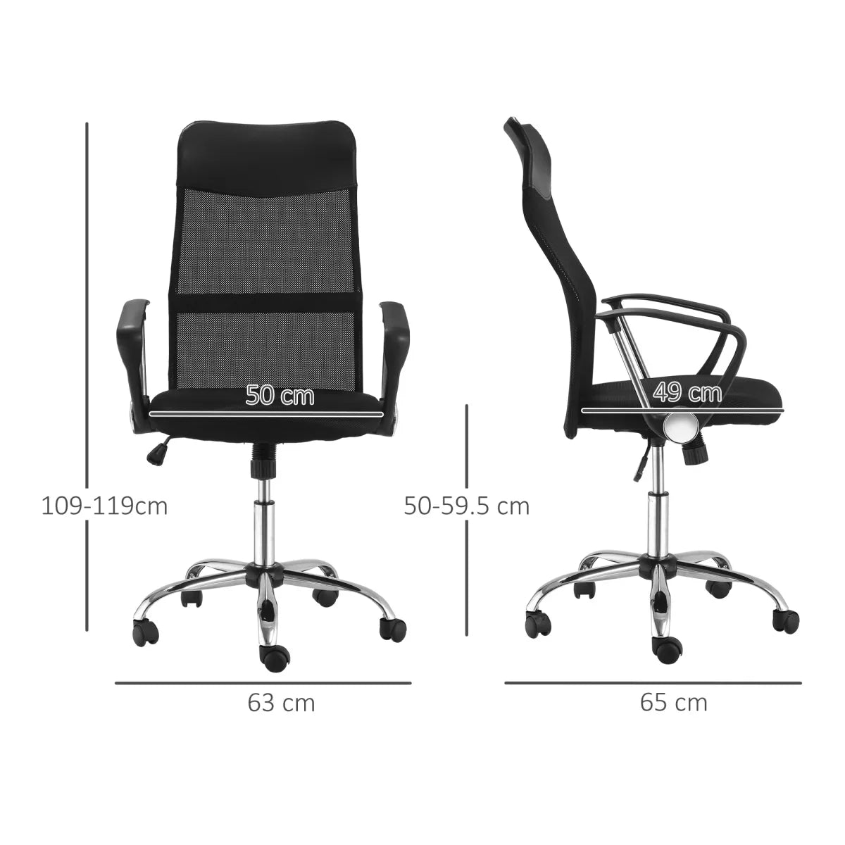 Executive Office Chair High Back Mesh Chair Seat Office Desk Chairs, Black - Bert Joseph 