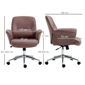 Microfibre Office Chair Desk Chair with Swivel Wheels Tilt Function, Red - Bert Joseph 