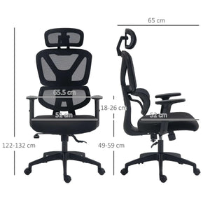 Vinsetto Mesh Office Chair Swivel Desk Chair w/ Adjustable Height Headrest Black - Bert Joseph 