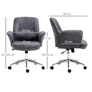 Swivel Computer Office Chair Mid Back Desk Chair for Home, Deep Grey - Bert Joseph 