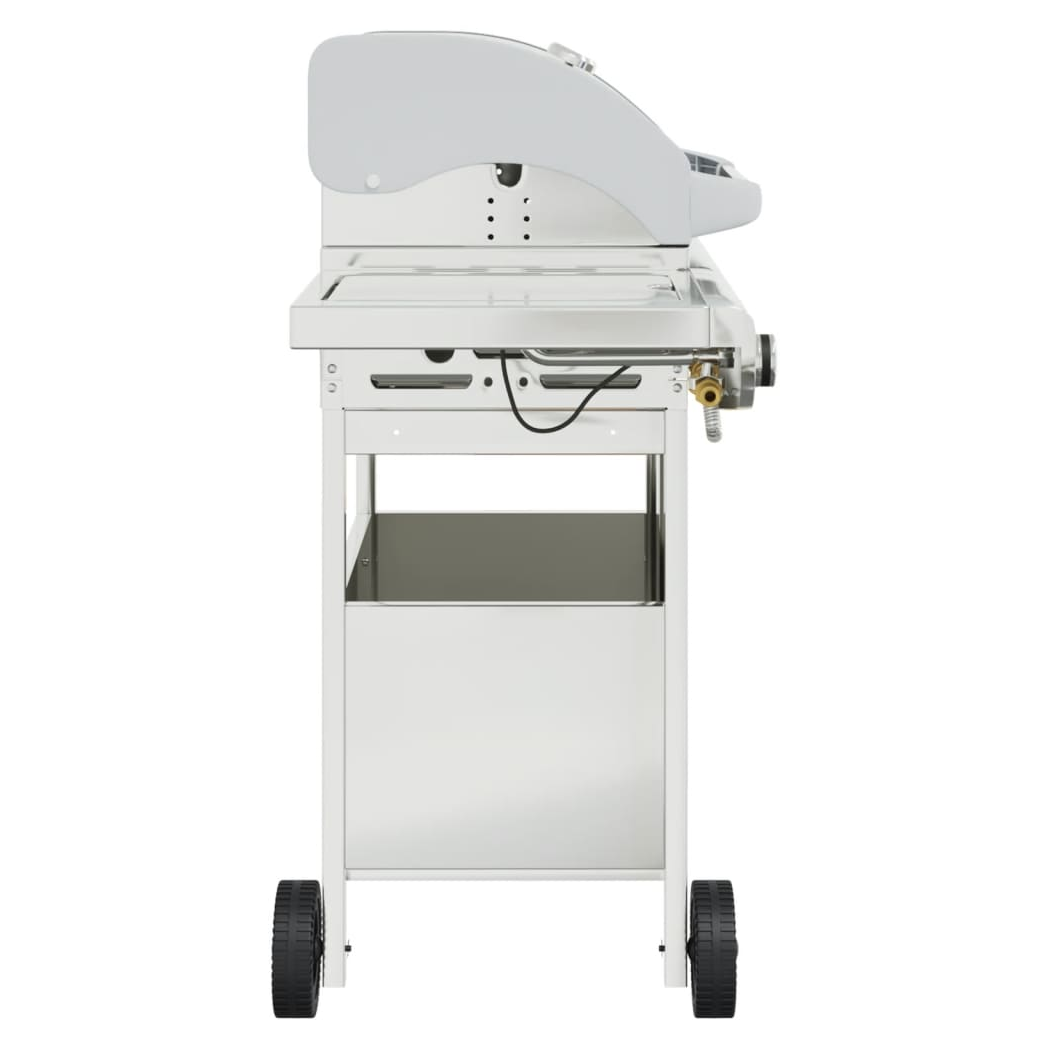 vidaXL Gas BBQ Grill with 4 Burners Silver Stainless Steel