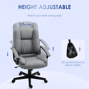 HOMCOM Swivel Executive Office Chair Mid Back Chair w/ Arm, Grey