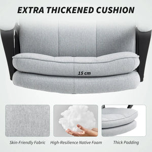 HOMCOM Fabric Office Chair, Computer Desk Chair for Home, Light Grey - Bert Joseph 