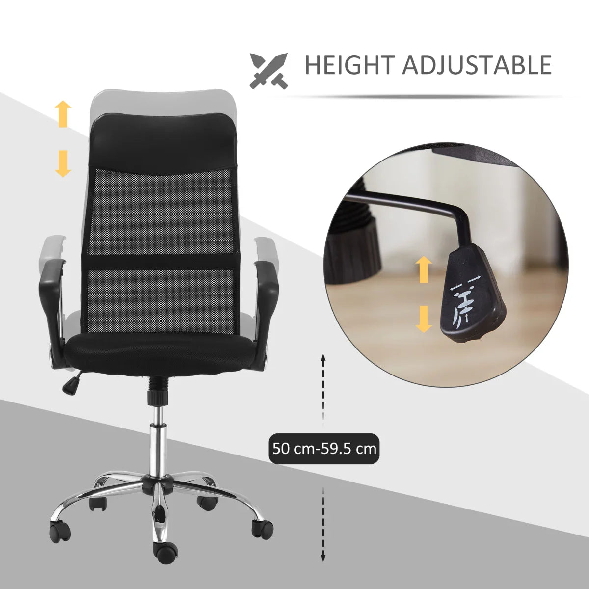 Executive Office Chair High Back Mesh Chair Seat Office Desk Chairs, Black - Bert Joseph 