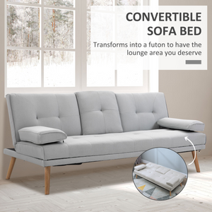 HOMCOM 3 Seater Sofa Bed Scandi Style Recliner Adjustable Back Middle Table - Bert Joseph 