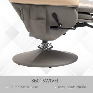 Manual Recliner Armchair PU Sofa Chair w/ Adjustable Leg Rest & 135� Reclining - Bert Joseph 