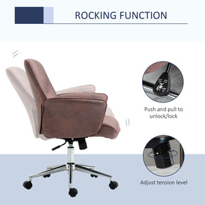 Microfibre Office Chair Desk Chair with Swivel Wheels Tilt Function, Red - Bert Joseph 