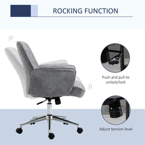 Swivel Computer Office Chair Mid Back Desk Chair for Home, Light Grey - Bert Joseph 