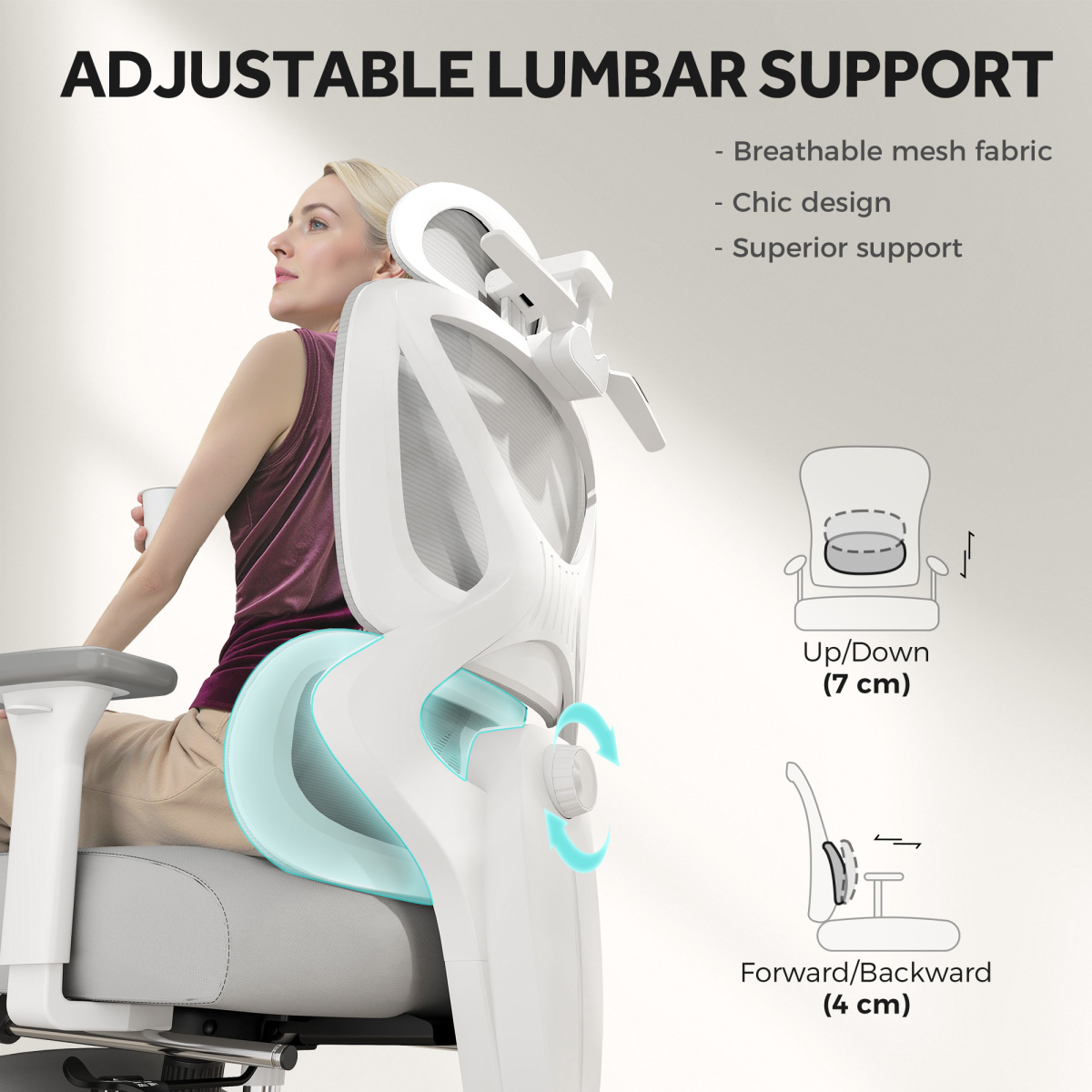 HOMCOM Ergonomic Office Chair, Recliner Computer Chair with Footrest, Grey