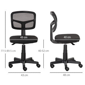 Vinsetto Small Office Chair without Arms, Ergonomic Swivel Mesh Desk Chair - Bert Joseph 