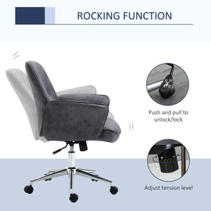 Swivel Computer Office Chair Mid Back Desk Chair for Home, Deep Grey - Bert Joseph 