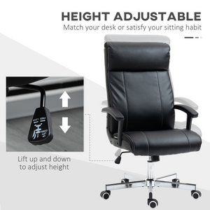 Vinsetto Massage Office Chair PU Leather Computer Chair w/ Tilt Function Black