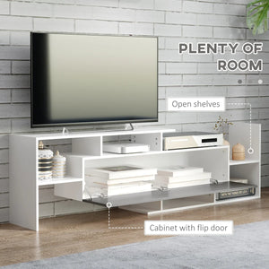 HOMCOM TV Cabinet Unit w/ Wall-Mounted Shelf, Open Shelves White and Grey - Bert Joseph 