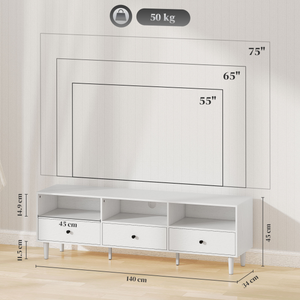 HOMCOM TV Unit, TV Cabinet for up to 75
