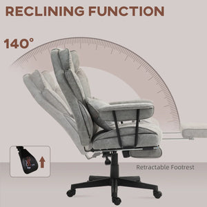 HOMCOM Office Chair, Ergonomic Desk Chair with Foot Rest, Grey - Bert Joseph 