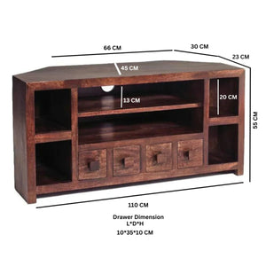 Toko Dark Mango Corner Tv Unit - Bert Joseph 