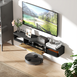 HOMCOM 120 cm Floating TV Unit with Storage Entertainment Media Console Grey