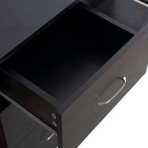120cm Computer Desk PC Table Workstation w/ 3 Shelf & Drawers Black