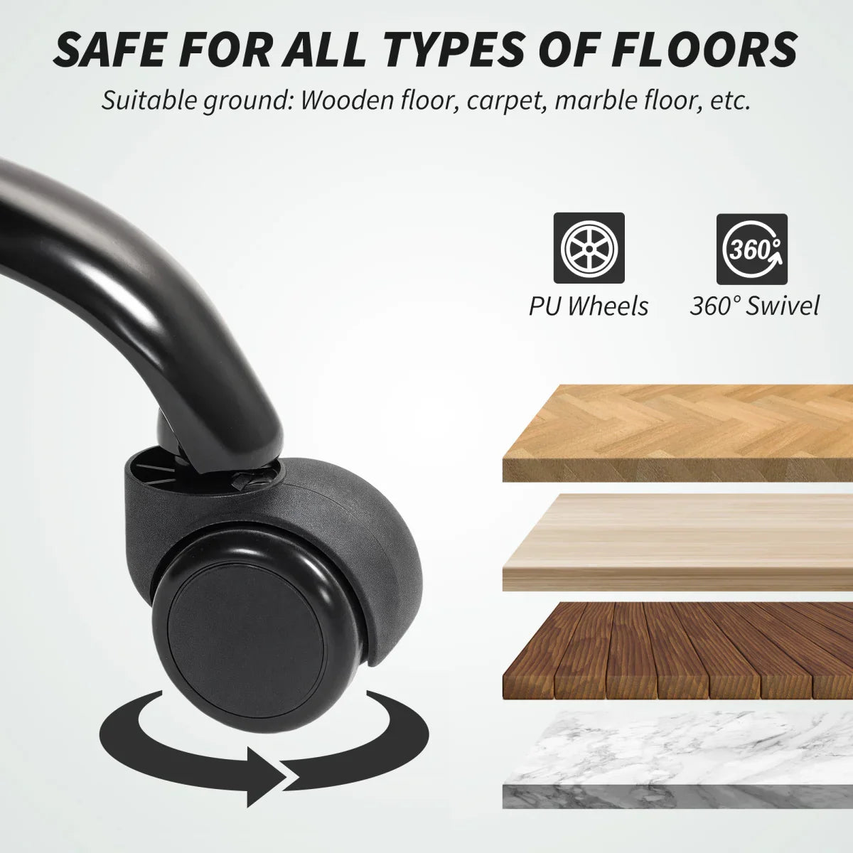 HOMCOM Fabric Office Chair, Computer Desk Chair for Home, Light Grey - Bert Joseph 