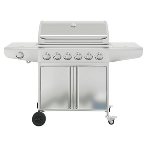 vidaXL Gas BBQ Grill with 7 Burners Silver Stainless Steel