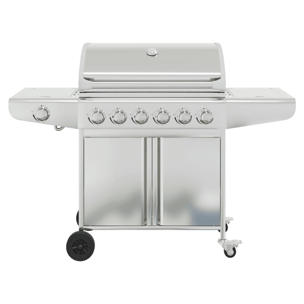 vidaXL Gas BBQ Grill with 7 Burners Silver Stainless Steel