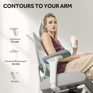 HOMCOM Ergonomic Office Chair, Recliner Computer Chair with Footrest, Grey