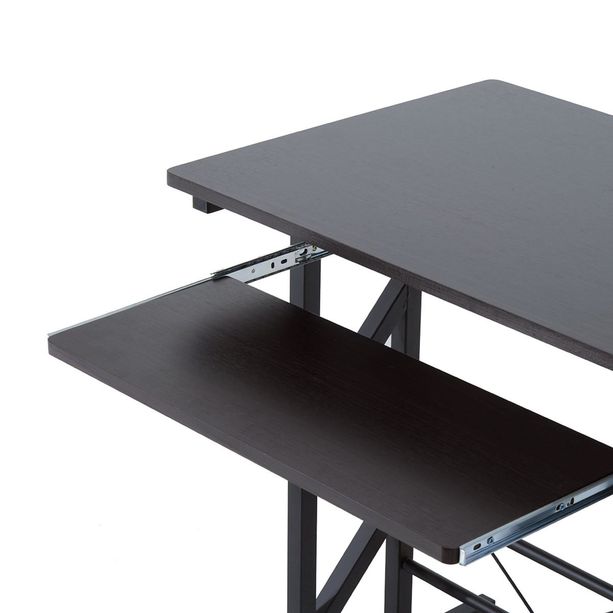 Computer Desk Quality Office Home PC Shelf Tray Wood Station Dark Brown HOMCOM