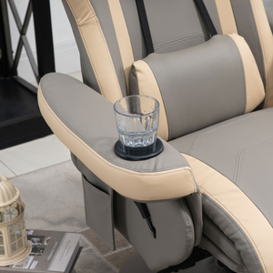 Manual Recliner Armchair PU Sofa Chair w/ Adjustable Leg Rest & 135� Reclining - Bert Joseph 