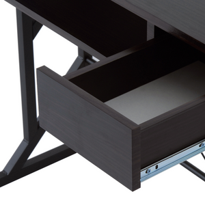 Computer Desk Quality Office Home PC Shelf Tray Wood Station Dark Brown HOMCOM