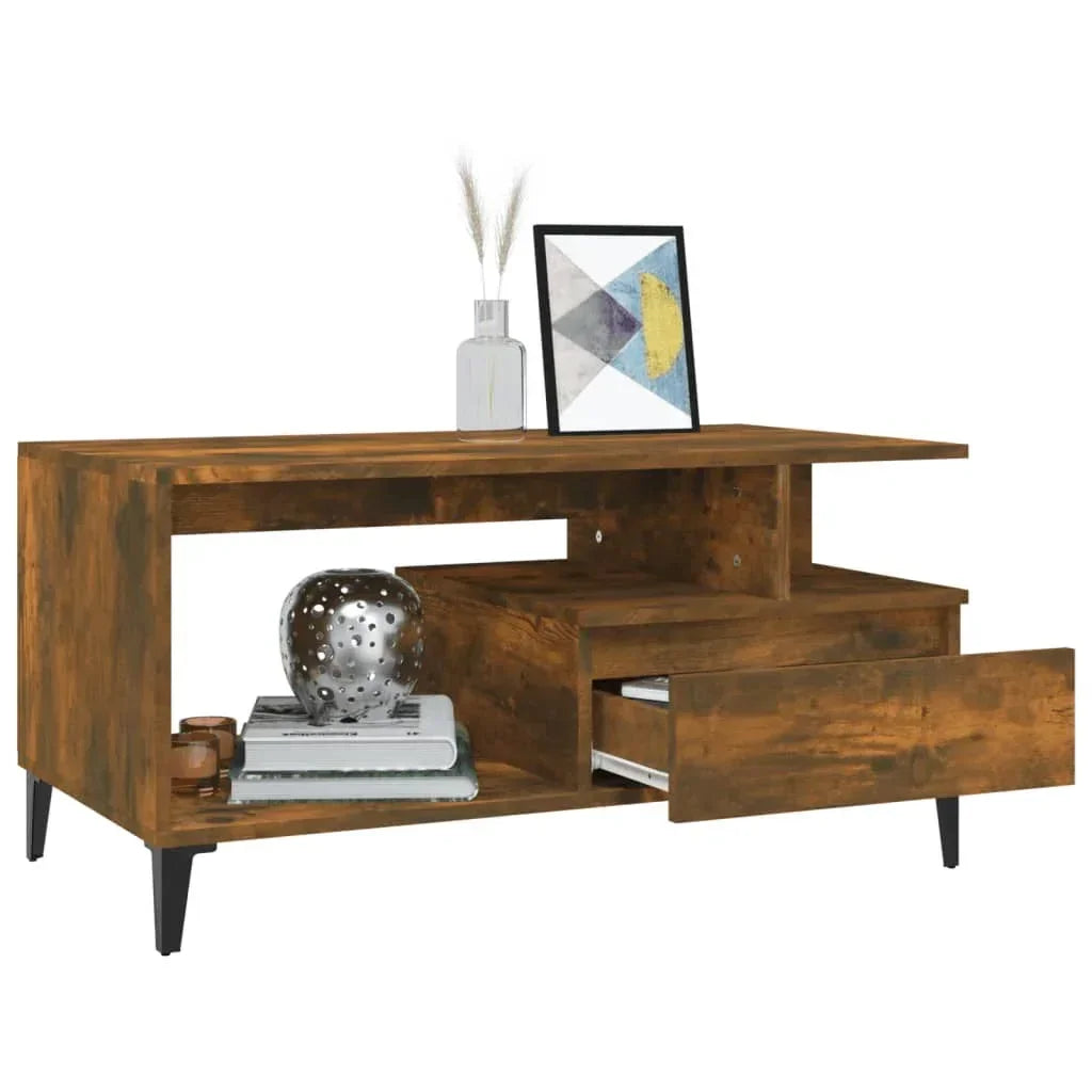 Modern wood TV unit with open shelf, drawer, and stylish black legs from Bert Joseph