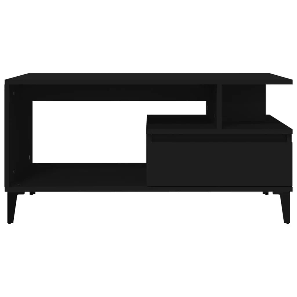 Modern black wooden TV unit with open shelving and single drawer from Bert Joseph