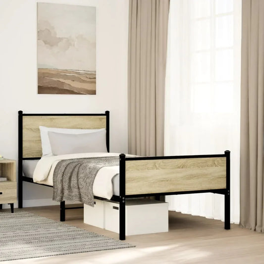 LIDINGÖ Steel Bed Frame with Headboard & Storage, 90x190 cm - Bert Joseph 