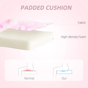 HOMCOM Armless Desk Chair Bunny Vanity Chair with Swivel Wheels Colourful - Bert Joseph 