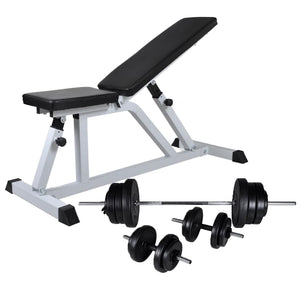 Bergvik Adjustable Weight Bench with Barbell & Dumbbell Set