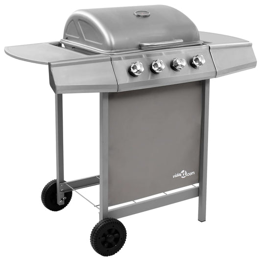 Gas BBQ Grill with 4 Burners Silver