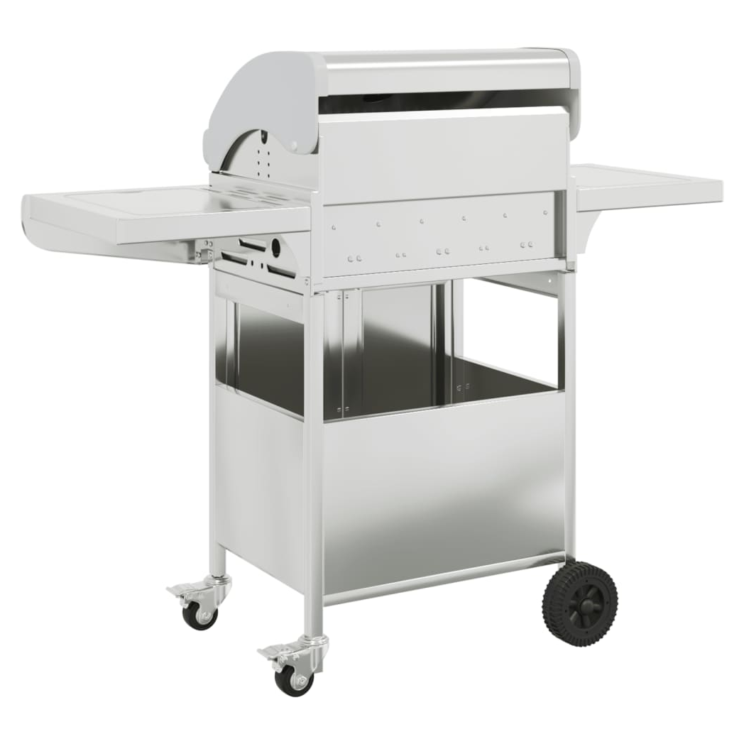 vidaXL Gas BBQ Grill with 4 Burners Silver Stainless Steel