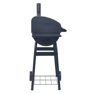 vidaXL Charcoal BBQ Grill Smoker with Bottom Shelf Black