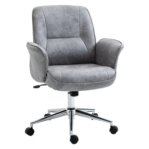 Swivel Computer Office Chair Mid Back Desk Chair for Home, Light Grey - Bert Joseph 